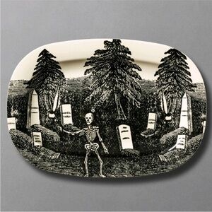 Skeleton and Cemetery Melamine Oval Serving Tray from John Derian for Target.